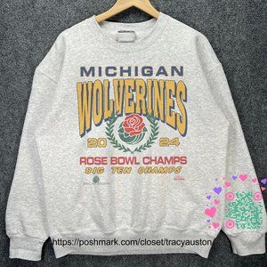 2023 2024 University of Michigan Wolverines B10 Rose Bowl Football Sweatshirt